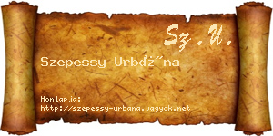 Szepessy Urbána névjegykártya